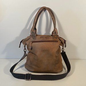 Bed Stu "Big Fork" Distressed Leather Messenger Style Bag